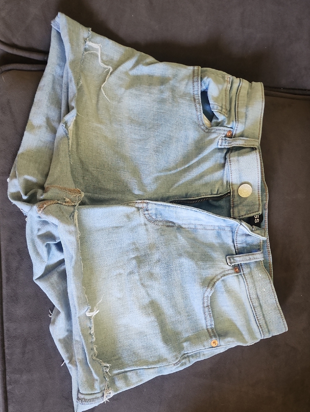 Express Light Wash Distressed Denim Shorts